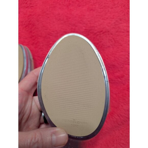 Steve Madden GLASSY Nude Clear Strap Lucite Block Heel Sandals 10M - Picture 5 of 7